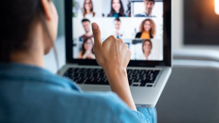 Woman on a video conference call