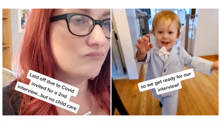 A woman's Twitter post about bringing her toddler to a job interview