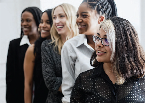 business women smiling