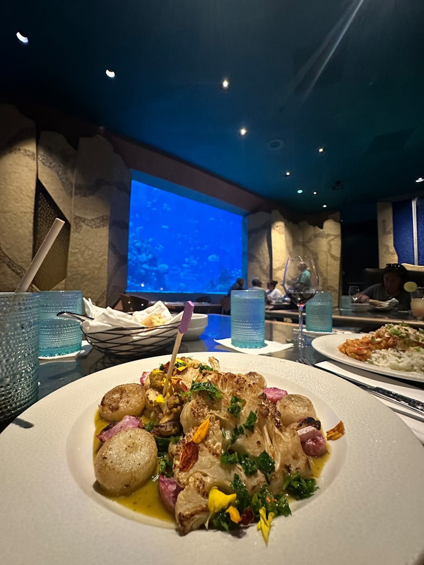 A vegetarian meal at Disney's Coral Reef Restaurant