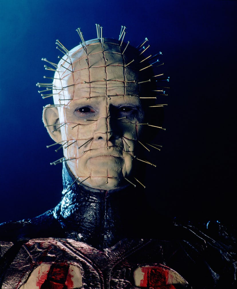 English actor Doug Bradley as Pinhead, leader of the Cenobites, in a publicity still for the film 'H...