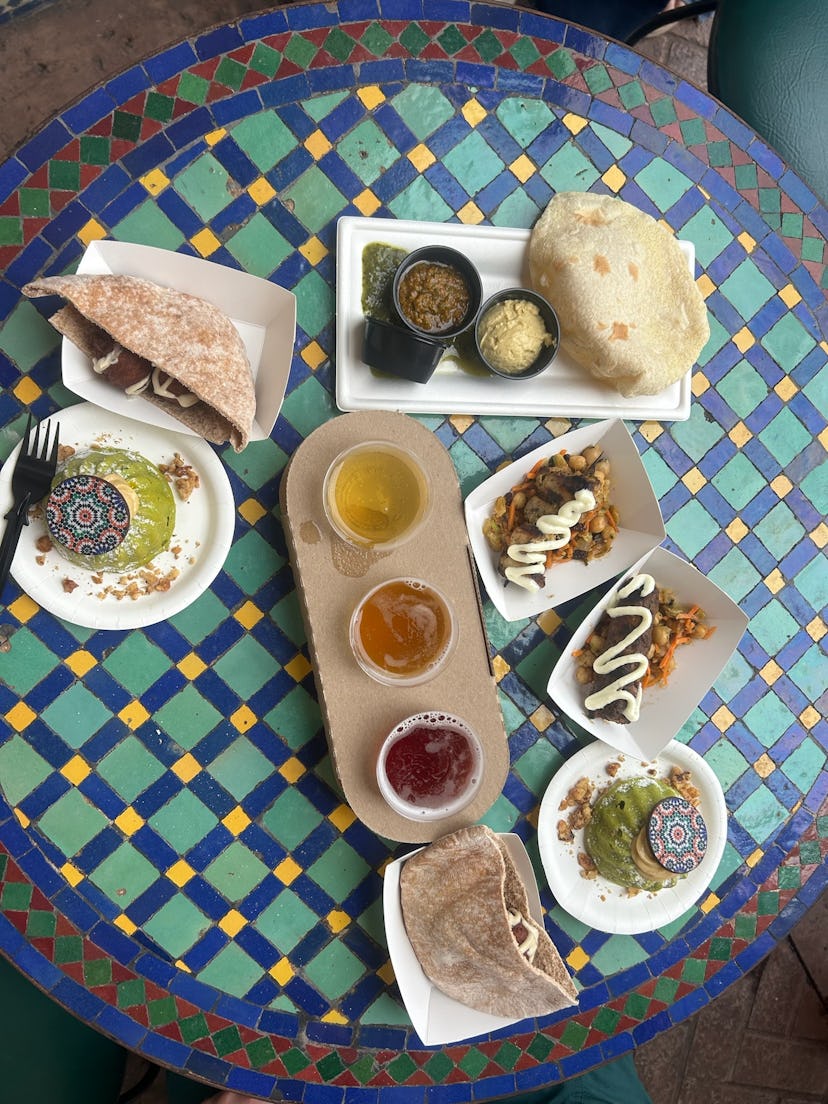 Hard Cider Flight, Stone-baked Moroccan Bread & Pistachio Cake